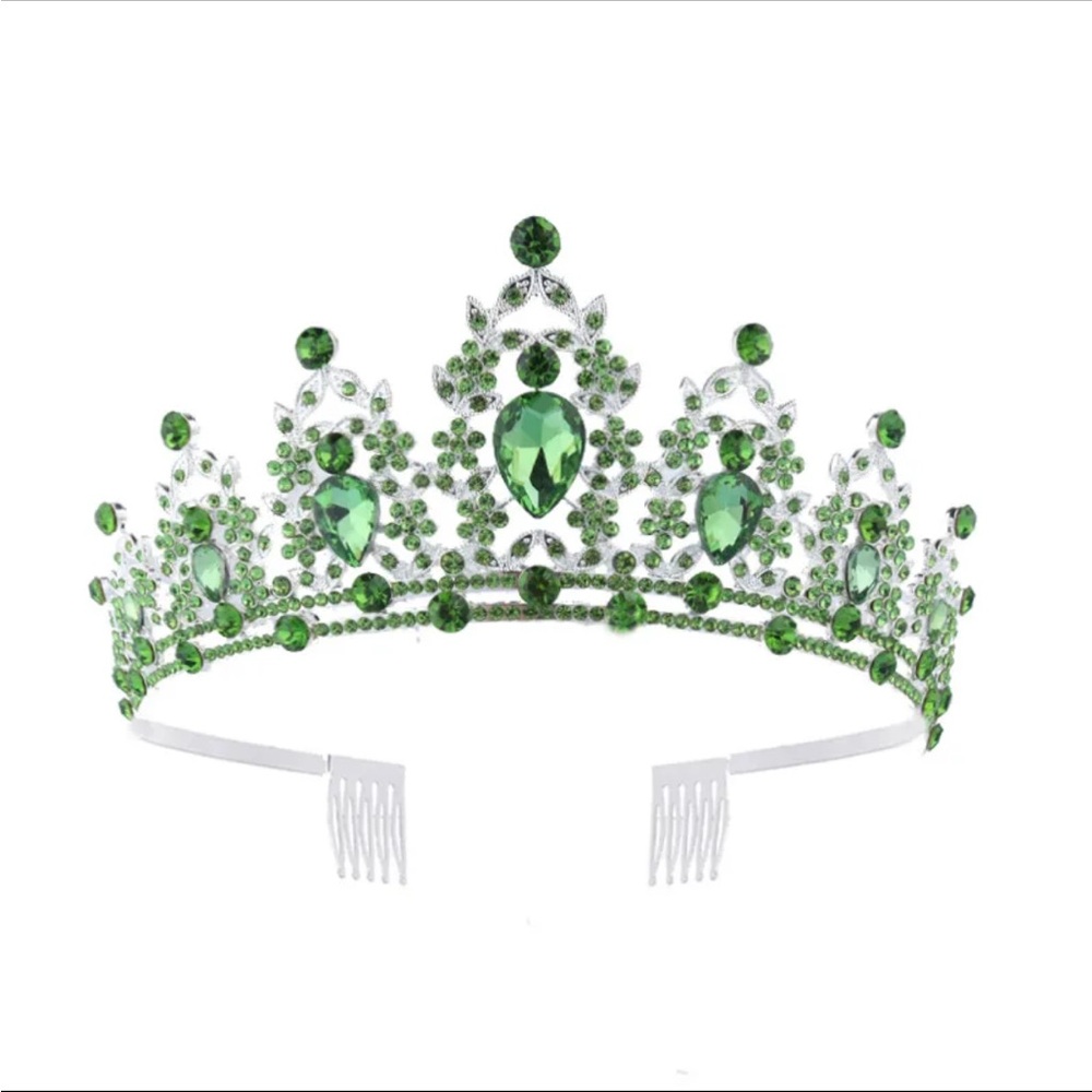 Quinceañera/ Wedding Crown - 
Green Gemstone Tiara